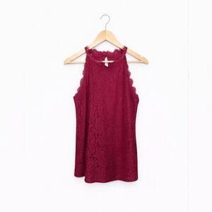 Burgundy Lace Top